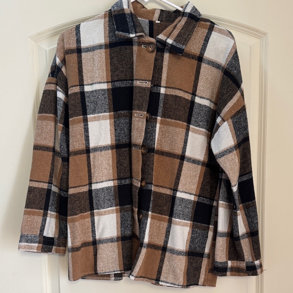 Plaid Button-Up Jacket